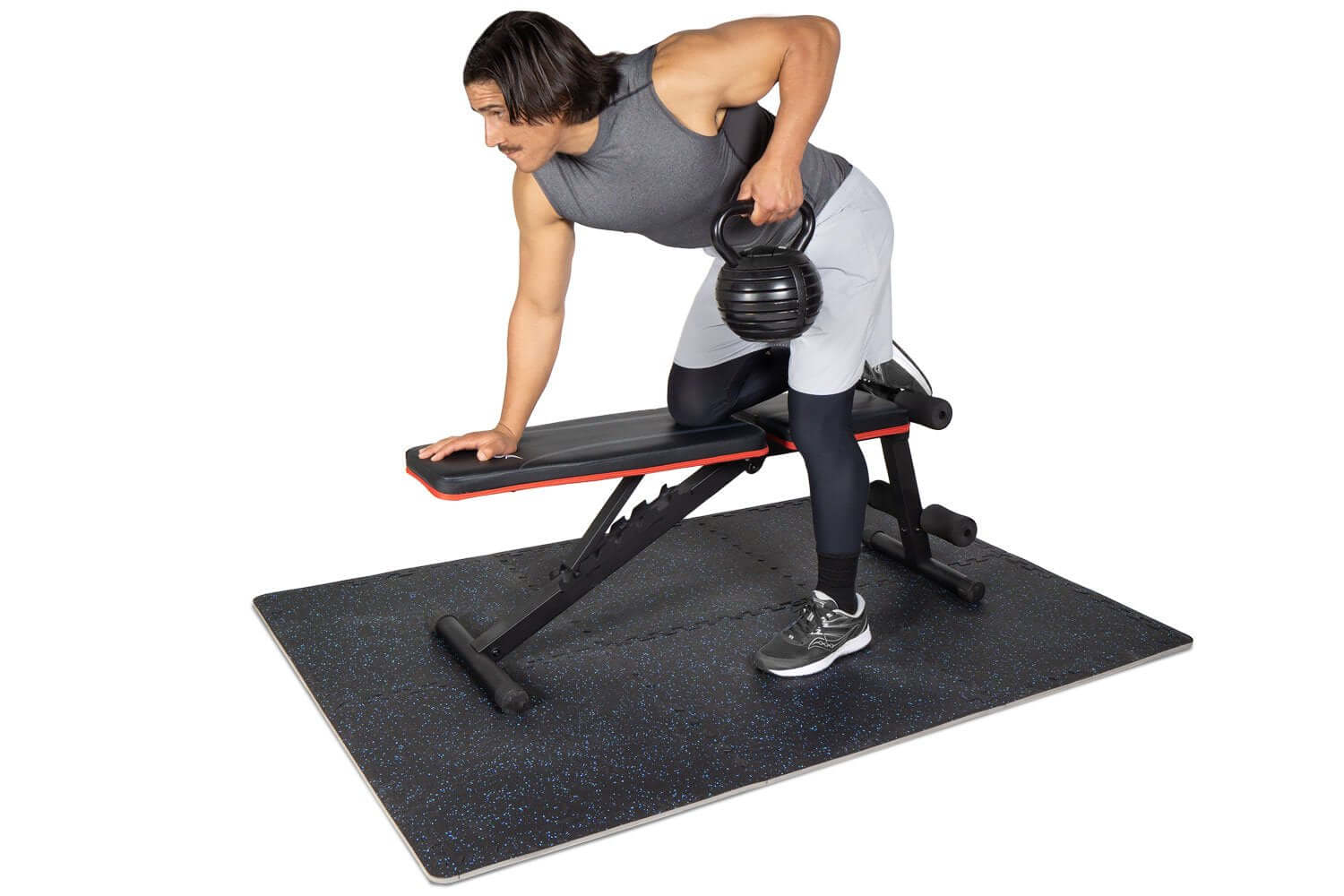 Rubber Top Exercise Puzzle Mat 0.75in 24sqft-1